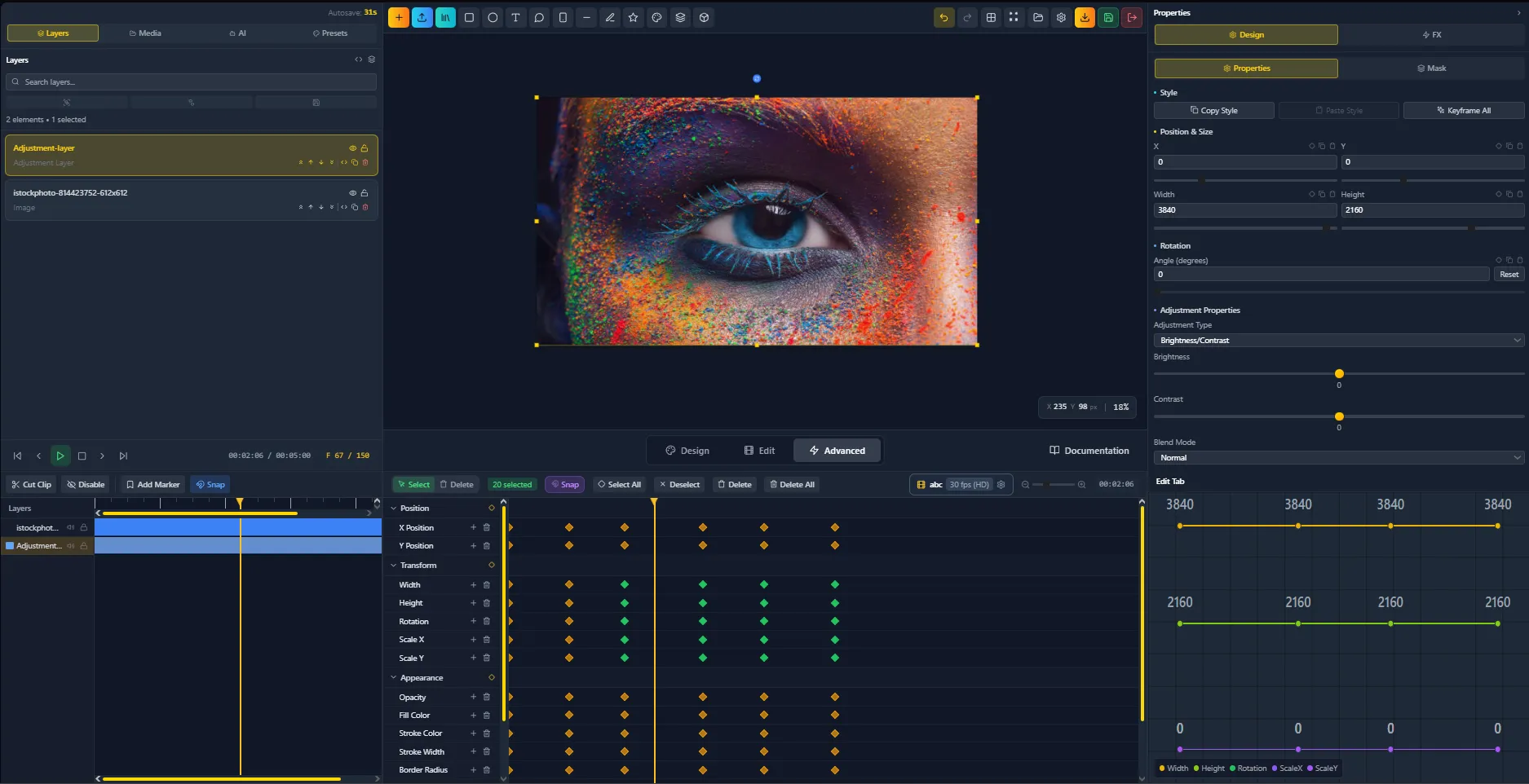 FlashFX dashboard and project management view
