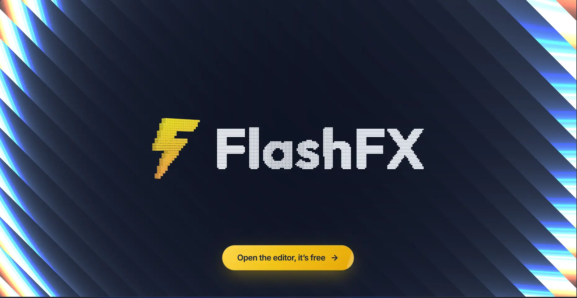 The FlashFX landing page, view 1 of 4