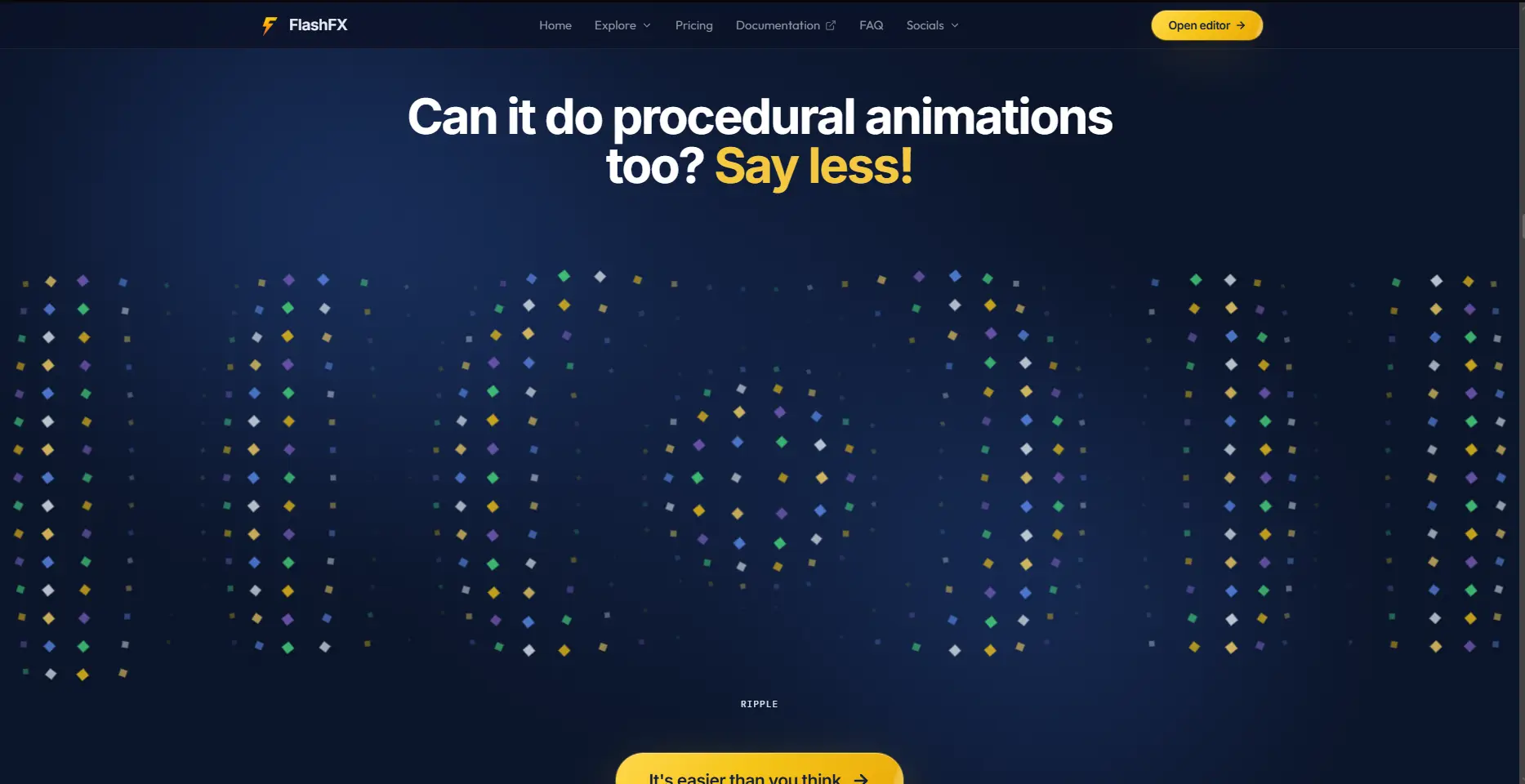 The FlashFX landing page, view 4 of 4