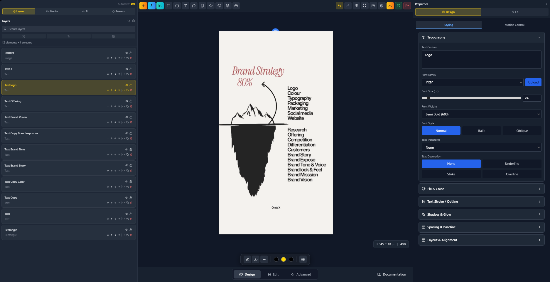 FlashFX Animator — layer panel and effects toolbar